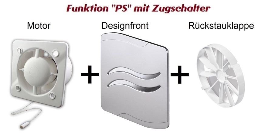 Wandventilator SILBER Ø 100 mm Badlüfter Ventilator Deckenlüfter Lüfter