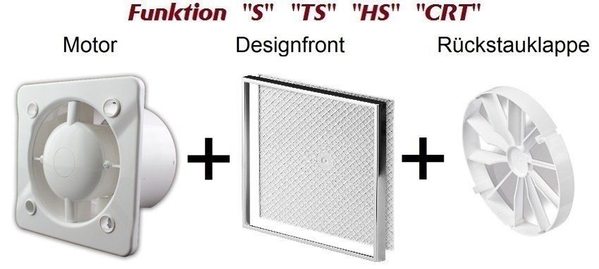 Fliesen chrom Design Badlüfter Ventilator Deckenlüfter Wandventilator