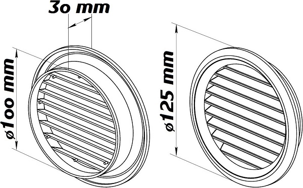 Rundes Lüftungsgitter Mit Insektenschutz – 150 Mm, Schwarz, Für Bad, Küche, Garage