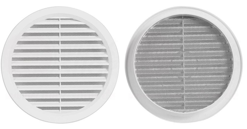 Rundes Lüftungsgitter Mit Insektennetz – 70 Mm, Silber, Für Wandmontage