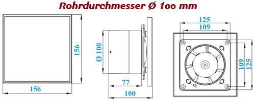 Badlüfter Wandventilator SILBER HOCHGLANZ WEIß Deckenlüfter Ventilator